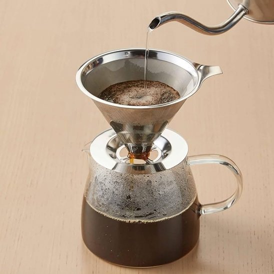 Café versé porte filtre café cafetière verre