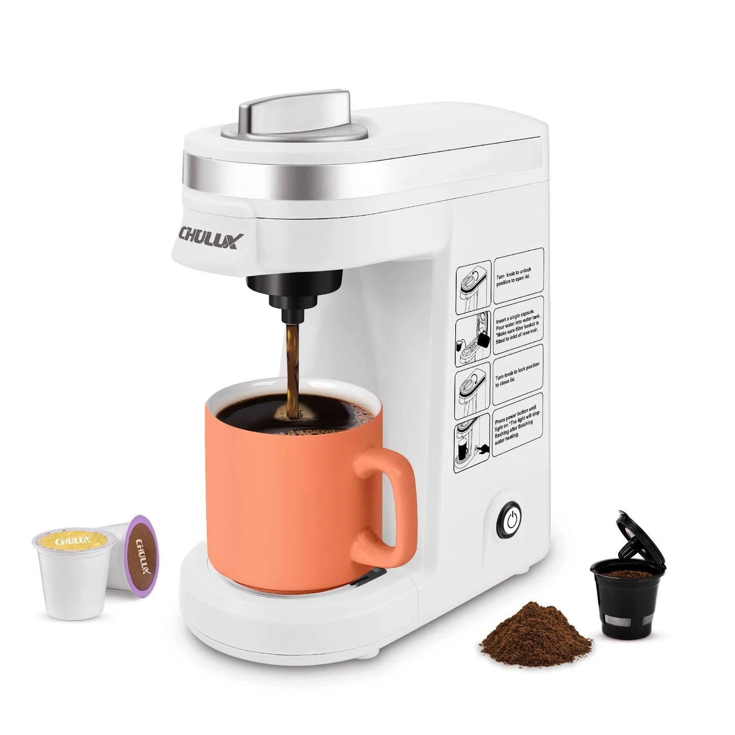 Cafetière dosette Riviera variante blanche