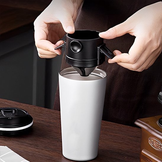 Filtre café tasse isotherme blanche