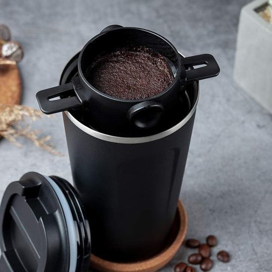 Filtre café tasse isotherme noire