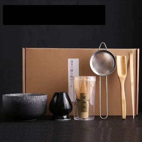 Kit à matcha Cérémonie Japonaise variante gris-noir