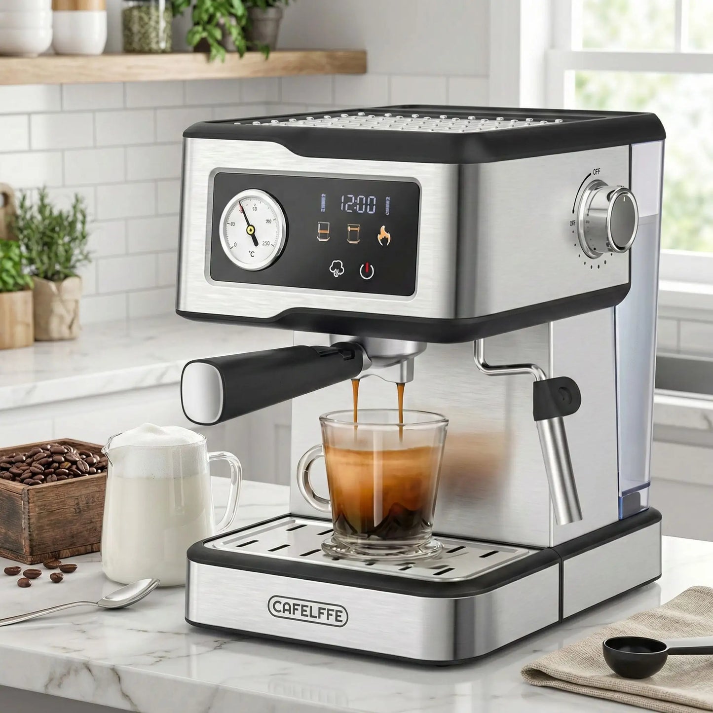 Machine à café italienne - Barista Italienne - sur comptoir de cuisine