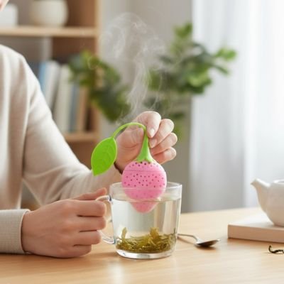 Passoire thé Fruits Amusants fraise dans tasse