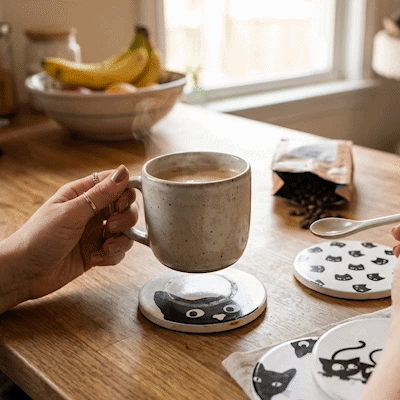 Sous verres Élégant Félin animation