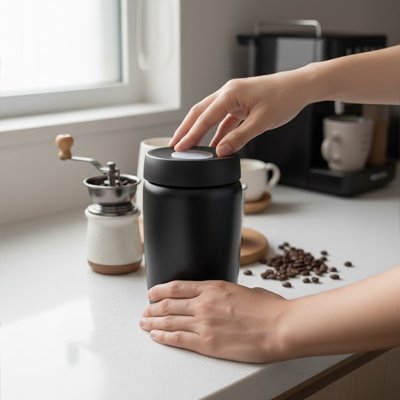 Boite à café​ hermétique Design Hermétique sur comptoir