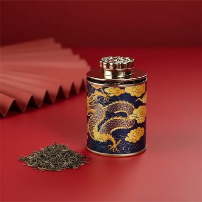 Boite a the - Élégance Orientale - avec feuille de thé