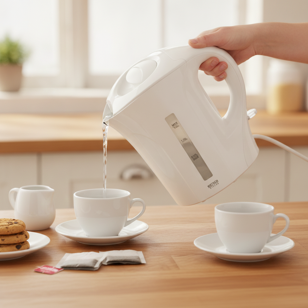 Bouilloire 1L RapidBoil eau versé dans une tasse