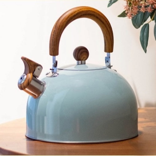 Bouilloire electrique vintage Retro Inox sur une table