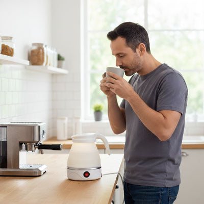 Bouilloire mini FlexSilicone homme boit breuvage