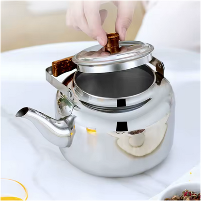 Bouilloire vintage Inox Retro main ouvre coouvercle