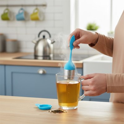 Boule à thé originale Filtre Feuille sur une tasse de thé