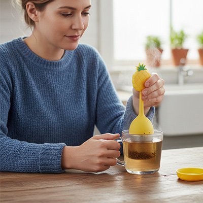 Boules à thé Amusant Coloré ananas dans tasse