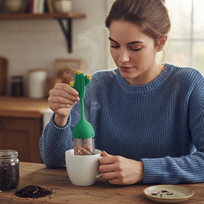 Boules à thé Amusant Décoratif cactus dans tasse