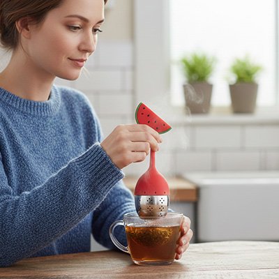boules à thé Amusant Décoratif pastèque sur tasse