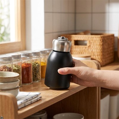Bouteille isotherme ThermoX déposée sur tablette