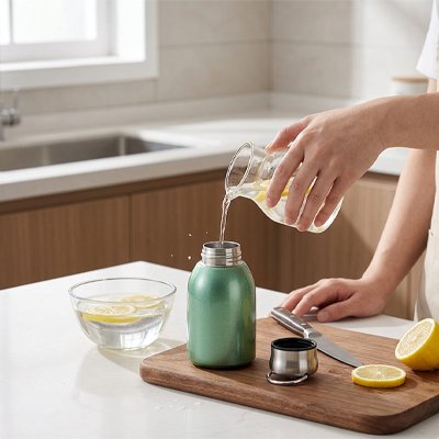 Bouteille isotherme ThermoX reçoit eau citronnée