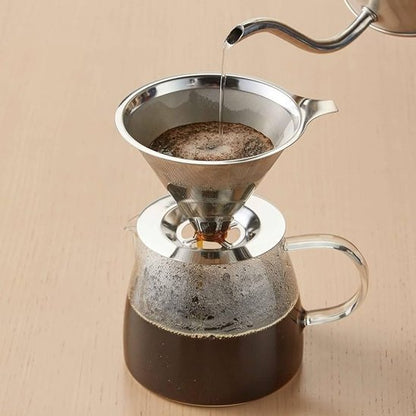 Café versé porte filtre café cafetière verre