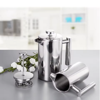 Cafetière à piston Arômes Authentiques avec fleurs