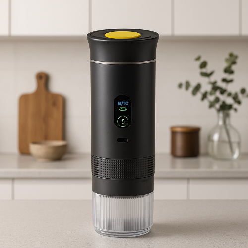 Cafetière de voyage Évasion sur comptoir cuisine