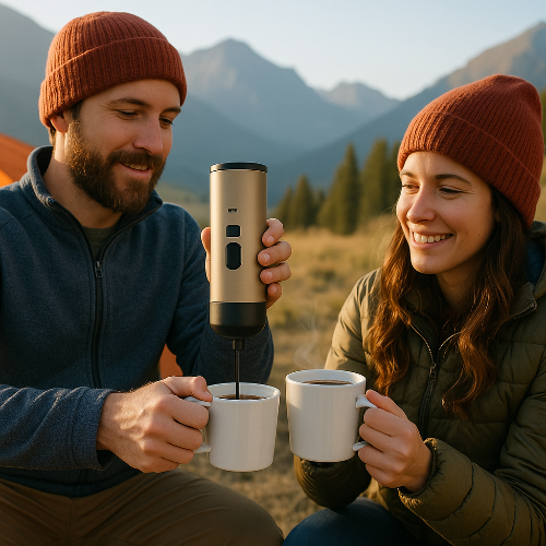 Cafetière de voyage  Nomade USB couple verse café