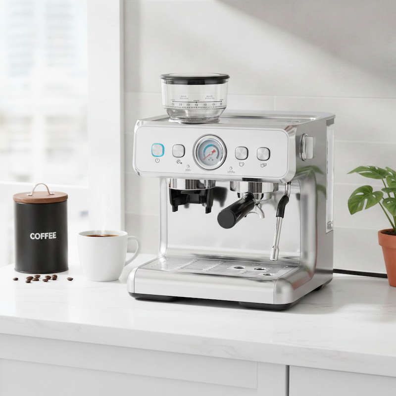 Cafetiere expresso Riviera sur un comptoir près d'un café