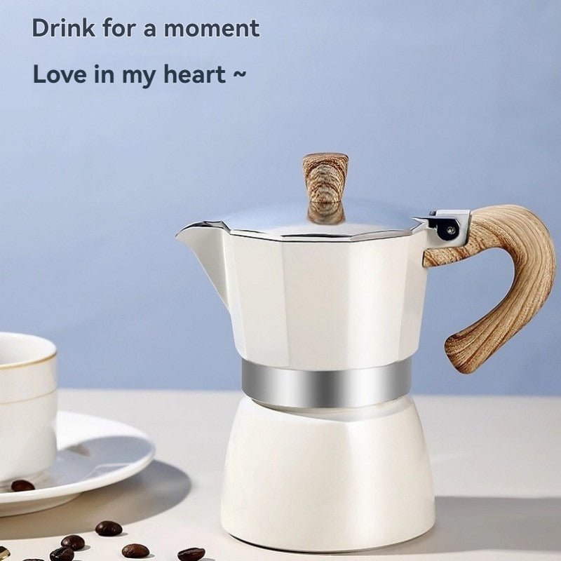 Cafetière italienne ÉlégancePastel variante blanche300ml - Mon Univers Thé et Café