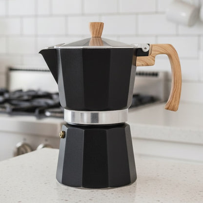 Cafetière italienne ÉlégancePastel variante noire