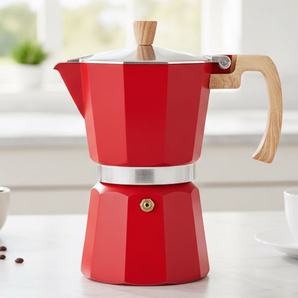Cafetière italienne ÉlégancePastel variante rouge