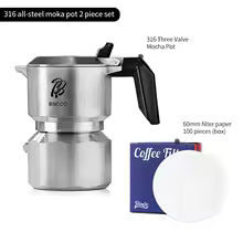 Cafetière italienne inox Bincoo variante argent - Mon Univers Thé et Café