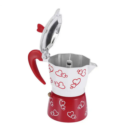 Cafetiére moka BaristaHearts ouverte