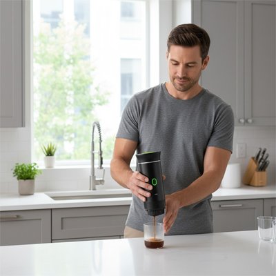 Cafetière portable​ Barista Nomade homme se verse un café