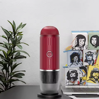 Cafetiere portable Espresso 19Bar rouge sur table