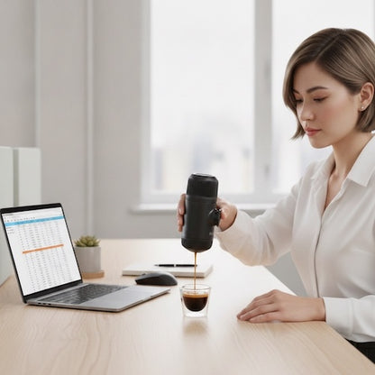 Cafetiere portative Aventure au bureau