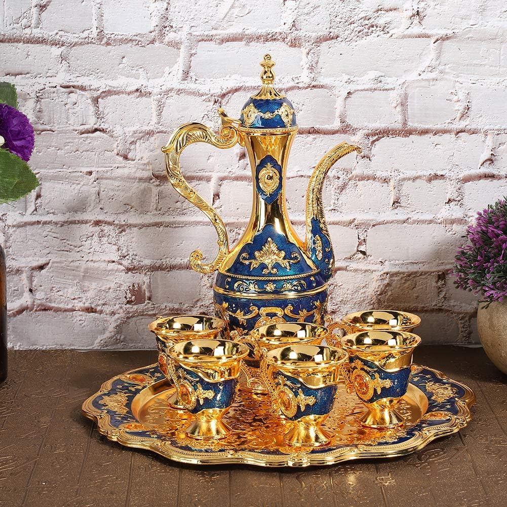 Cafetière Turque - VintageTurkCoffeeSet™ - Bleu & Doré - Mon Univers Thé et Café