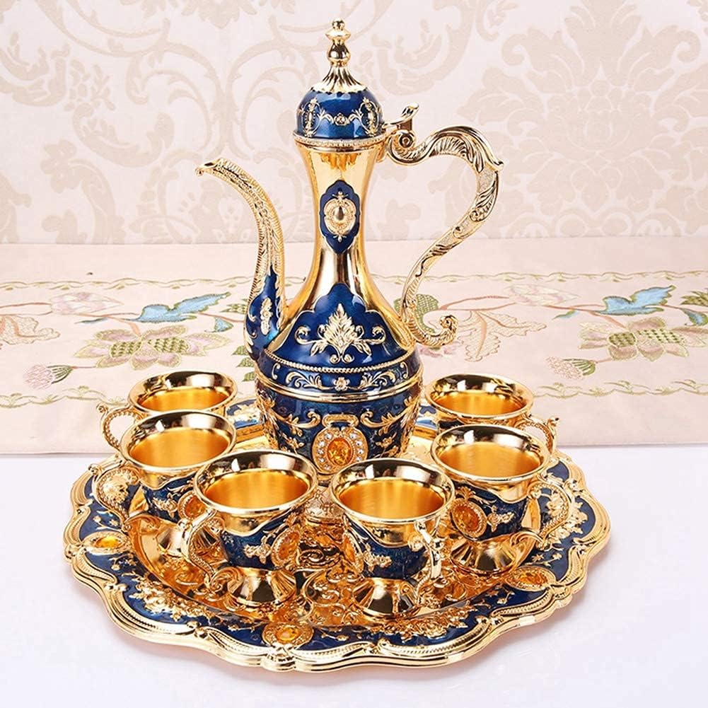 Cafetière Turque - VintageTurkCoffeeSet™ - Bleu & Doré - Mon Univers Thé et Café