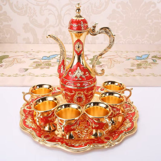 Cafetière Turque - VintageTurkCoffeeSet™ - Rouge & Doré - Mon Univers Thé et Café