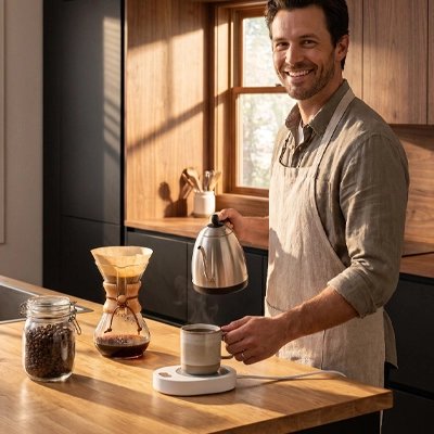 Chauffe tasse USB Thermique USB réchauffe une tasse de café sur le comptoir