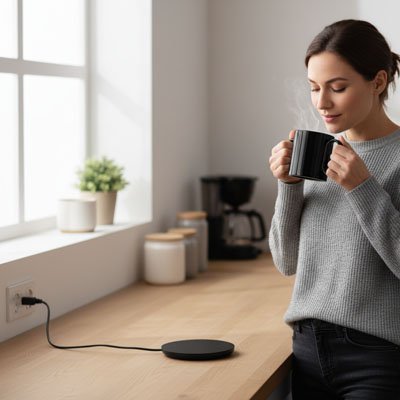 Chauffe Tasse USB Thermo Sip femme boit café