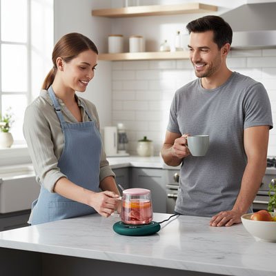 Chauffe tasse USB vert femme et homme