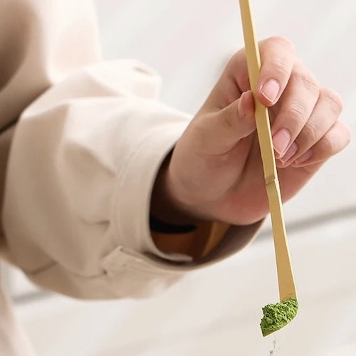 Coffret the matcha Rituel Matcha cuillère tenue en main
