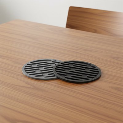 Dessous de verre Protection Silicone ​les deux couleurs sur table