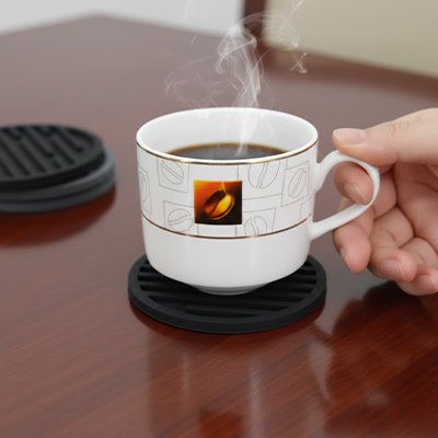Dessous de verre ​Protection Silicone sur table avec tasse
