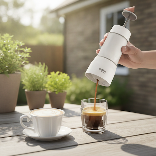 Espresso portable maker Routard verse café dans tasse