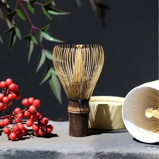 Fuet bambou matcha Aura pourpre sur pierre