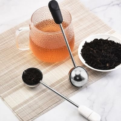 Infuseur à thé Filtration Parfaite noir et blanc avec thé