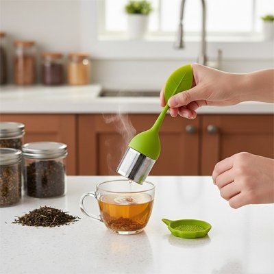 Infuseur the Filtre Feuille sort de la tasse