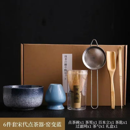 Kit à matcha Cérémonie Japonaise variante bleue