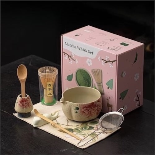 Kit matcha Cérémonie Authentique variente grosse fleur rouge