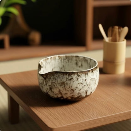 Kit matcha Traditionnel Japonais bol à matgcha sur table