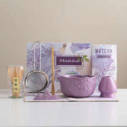 kit pour matcha Fleur Sakura variante mauve